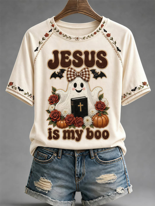 Women's Fall Casual Faith Graphic Print T-Shirt
