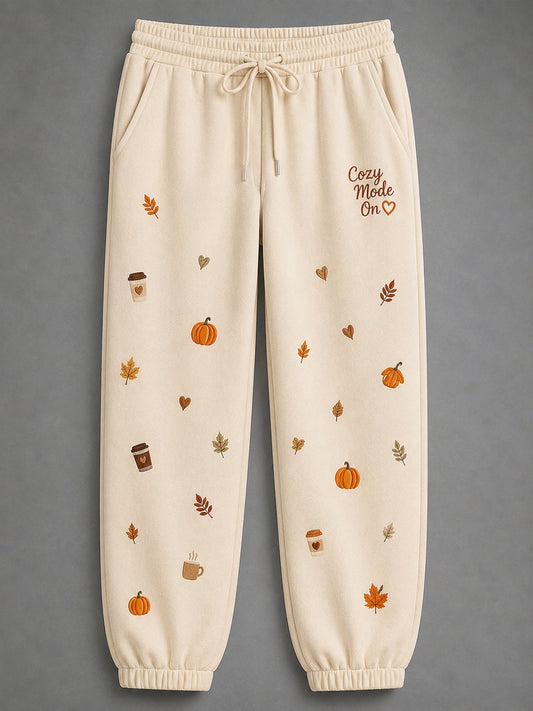 Women's Fall Playful Print Casual Sweatpants