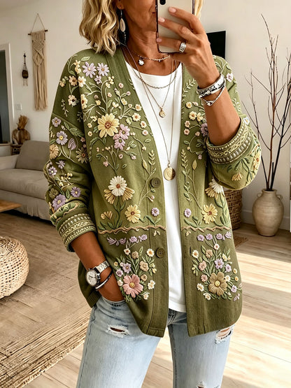 Ladies' hippie floral cardigan