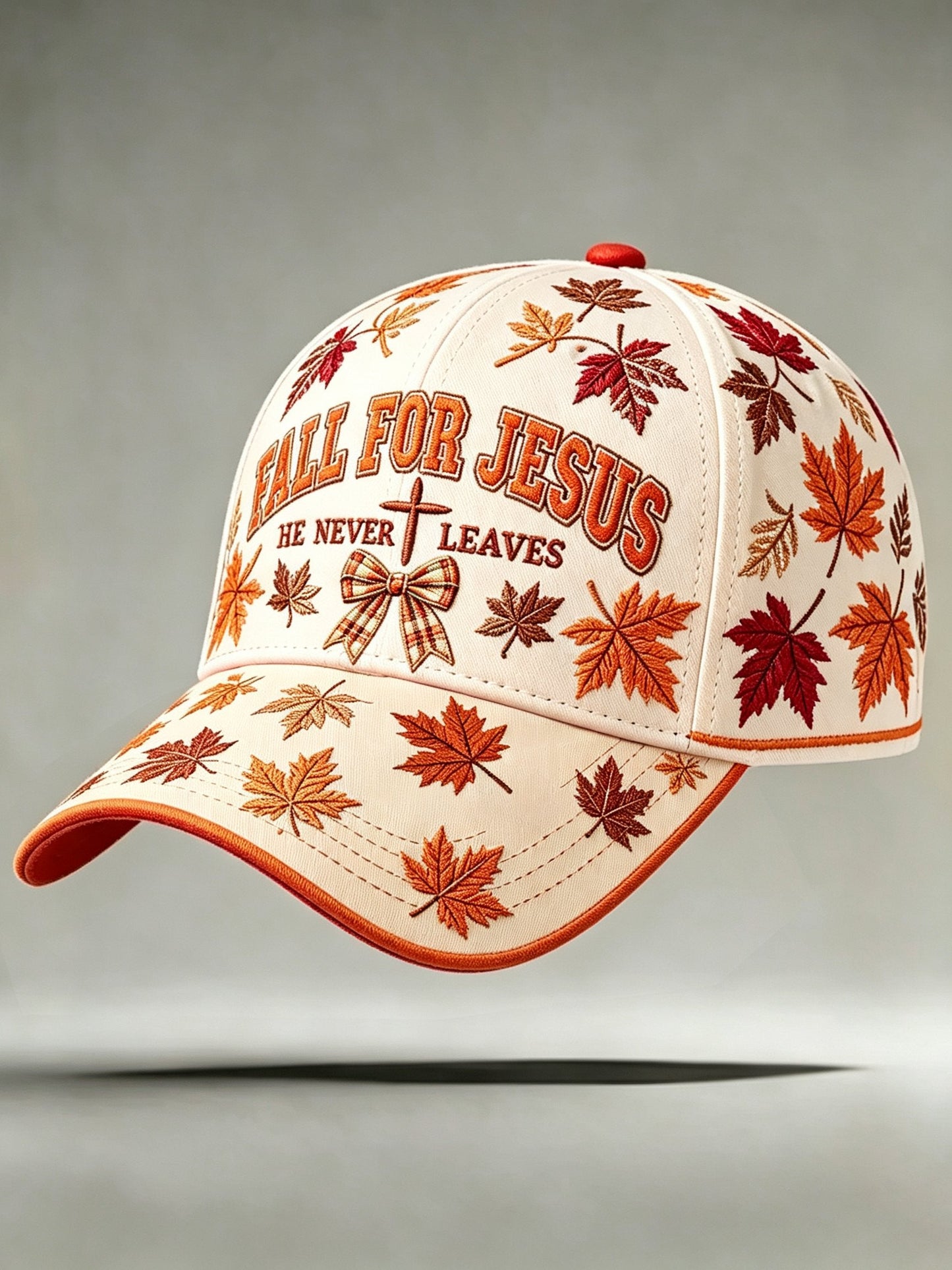 Unisex Retro Fall For Jesus He Never Leaves Print Hat