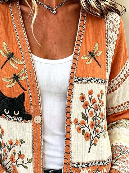 Women'S Casual Printed Cardigan
