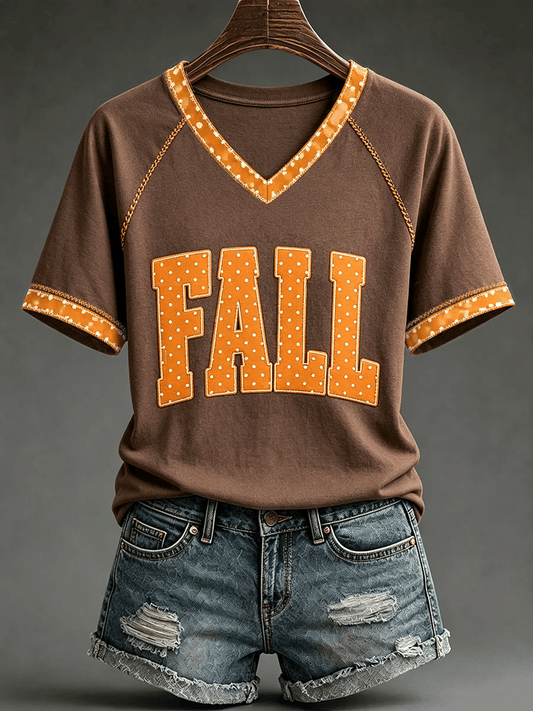 Women's Fall V-Neck T-Shirts