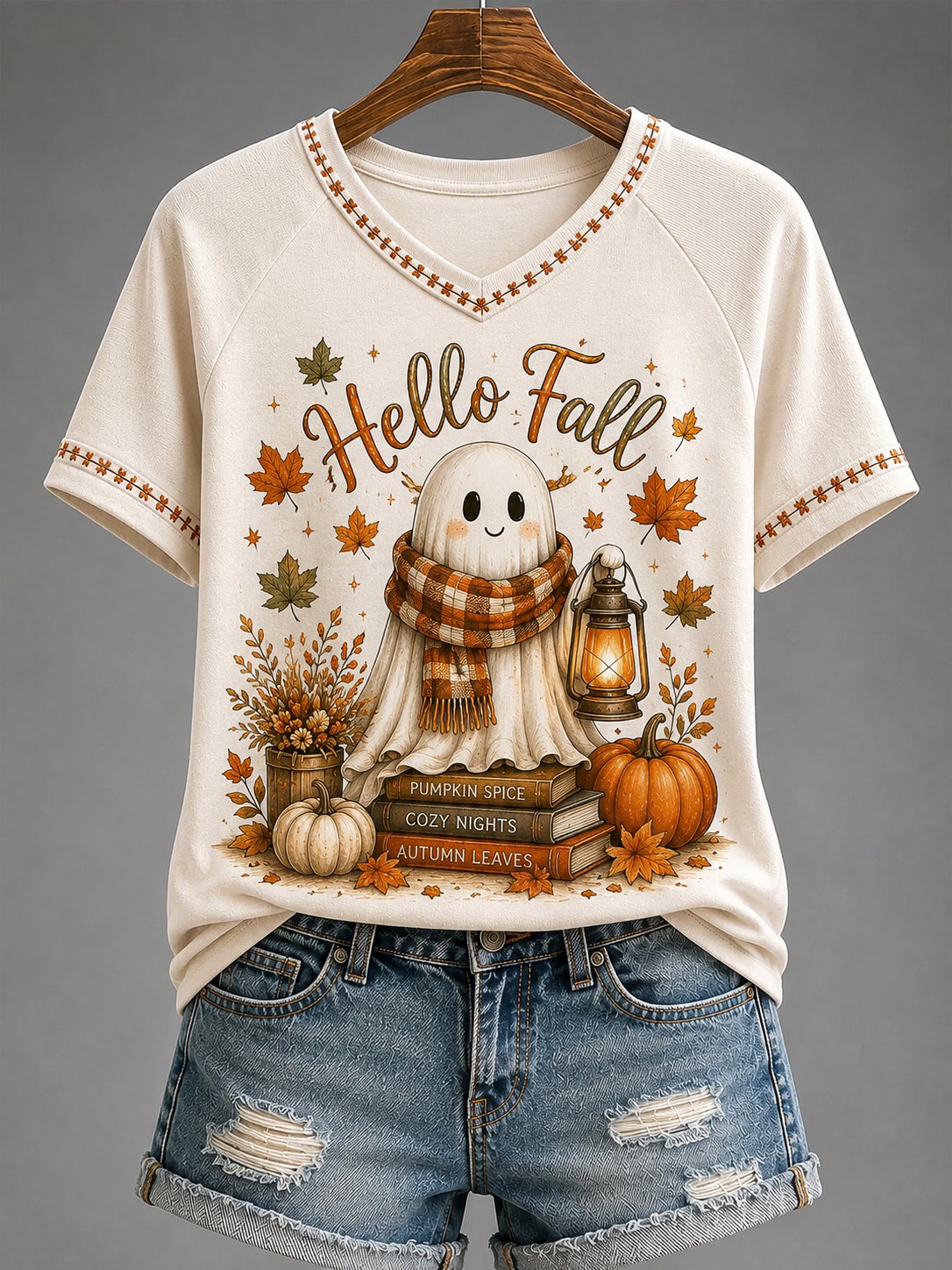 Women's Fall Funny Casual Graphic Print T-Shirt