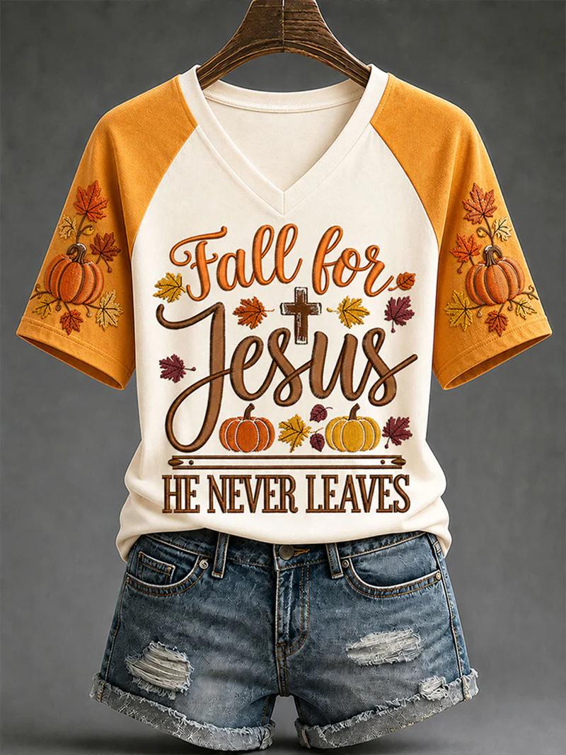 Women's Fall Casual Faith Graphic Print T-Shirt