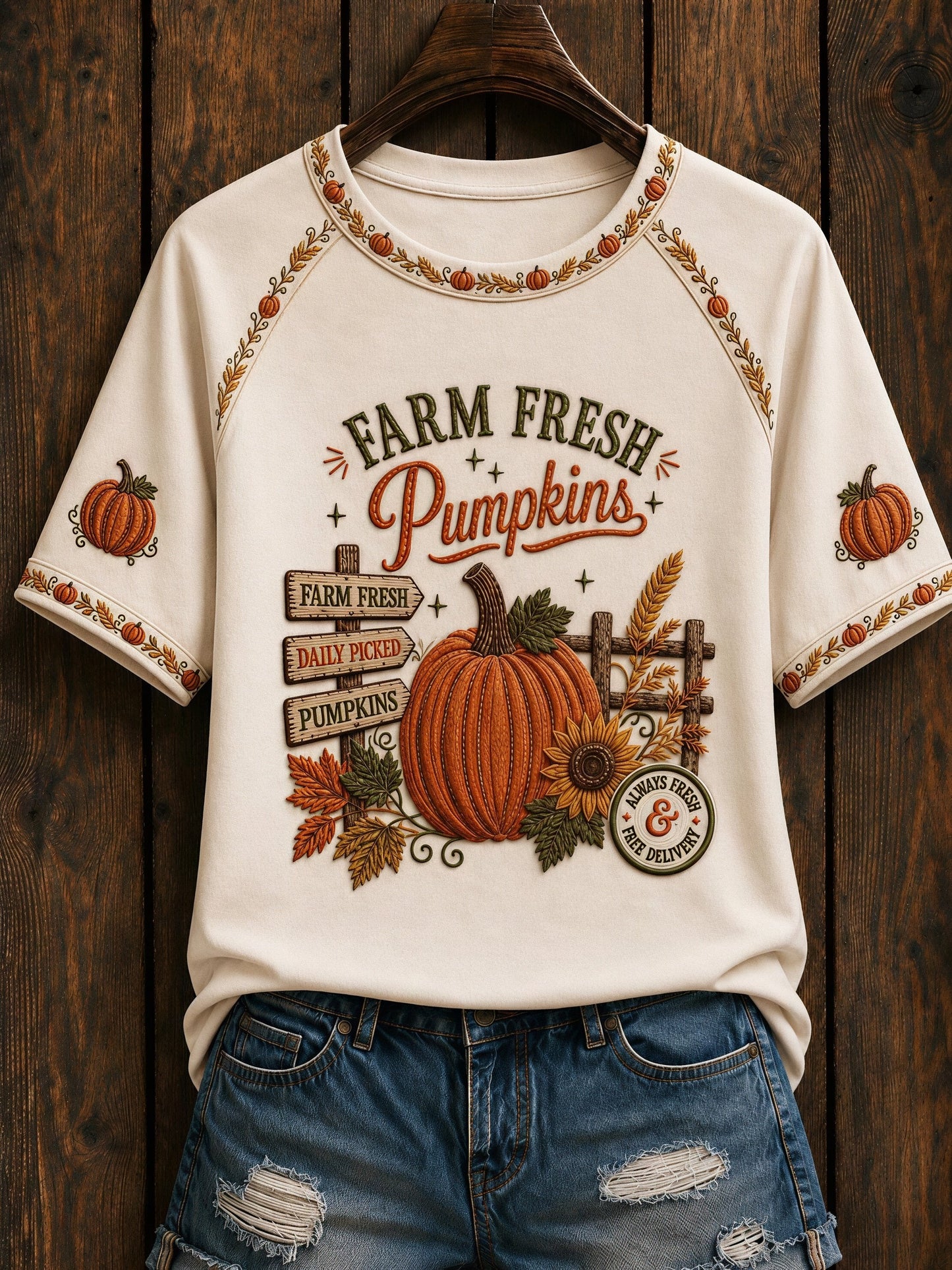 Women's Fall Funny Casual Graphic Print T-Shirt