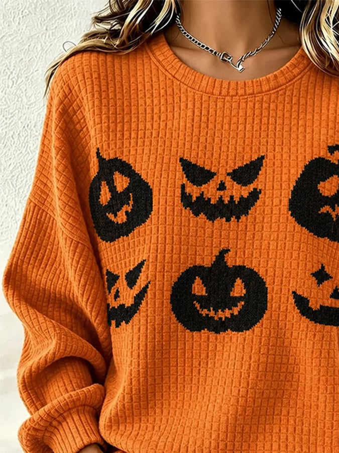 Women's Casual Autumn Printed Pullover Sweatshirt