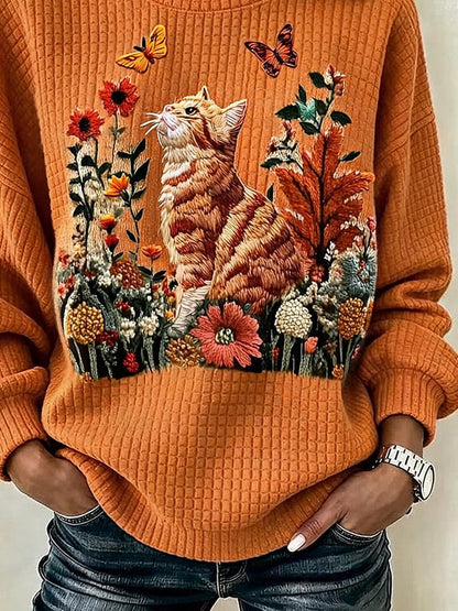 Women's Casual  Print Pullover Sweatshirt