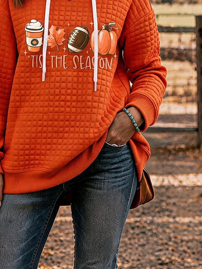 Women's Casual Autumn Printed Hooded Sweatshirt