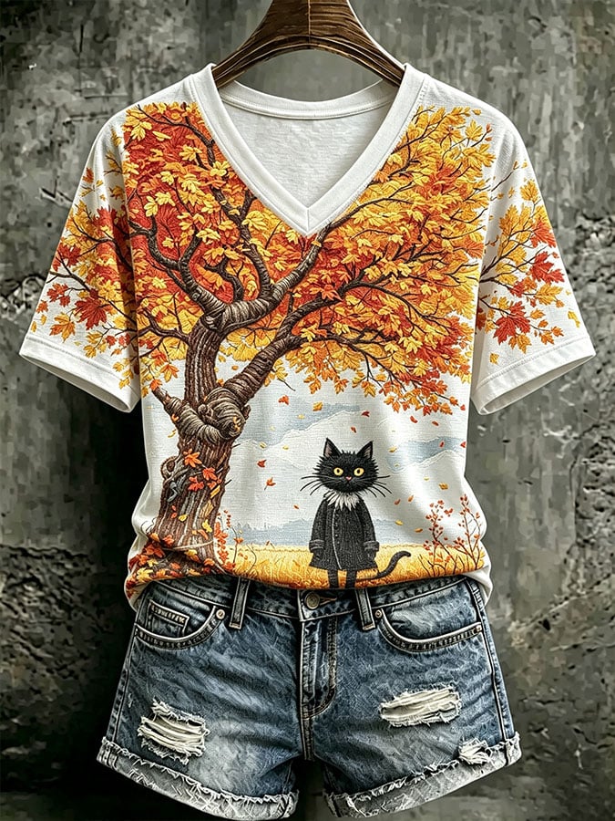Women's Casual Print Short-Sleeve T-Shirt