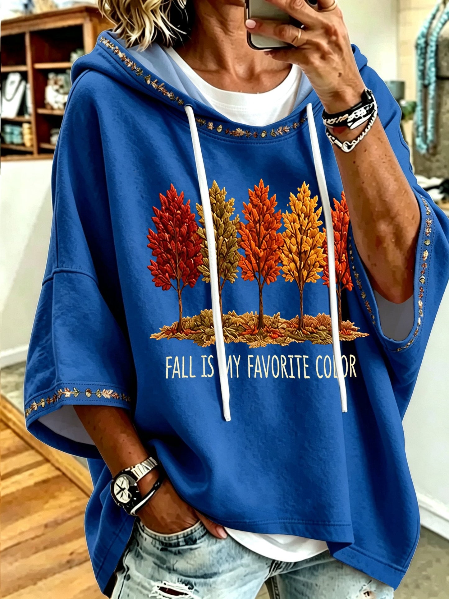 Women's Casual Printed Loose Sweatshirt