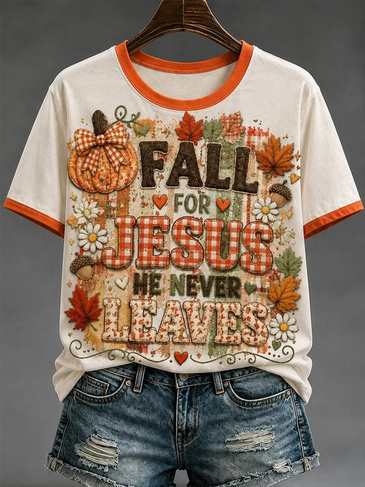 Women's Autumn Pumpkin Print T-Shirt
