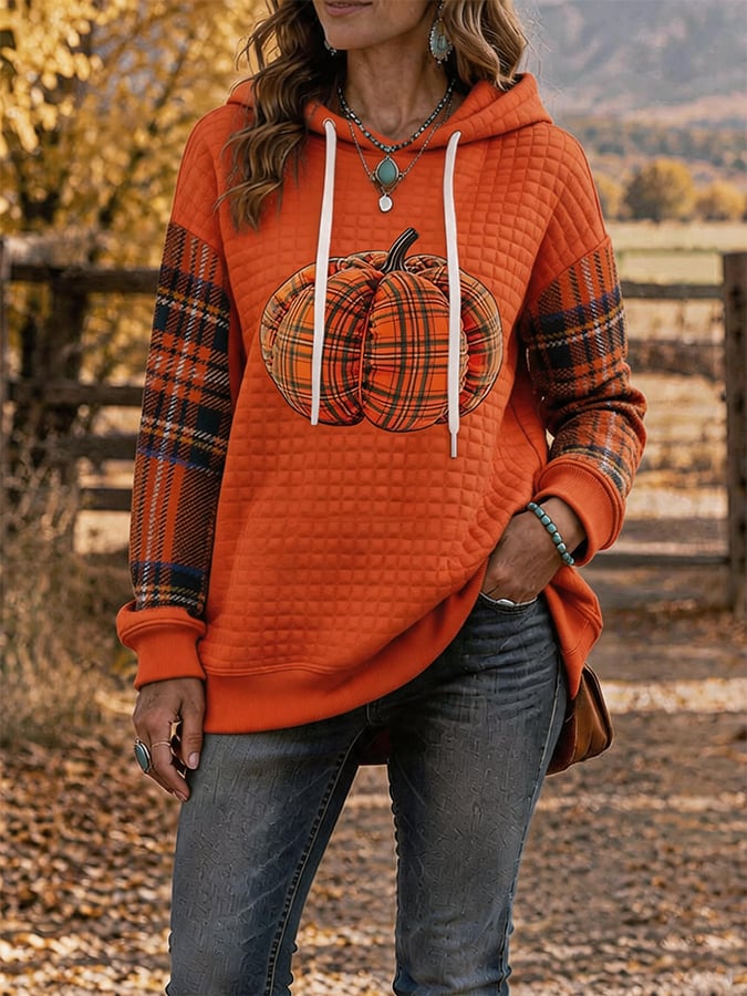 Women's Casual Autumn Printed Hooded Sweatshirt