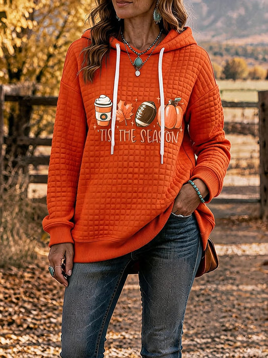 Women's Casual Autumn Printed Hooded Sweatshirt