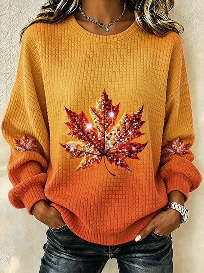 Women's Casual Autumn Printed Pullover Sweatshirt