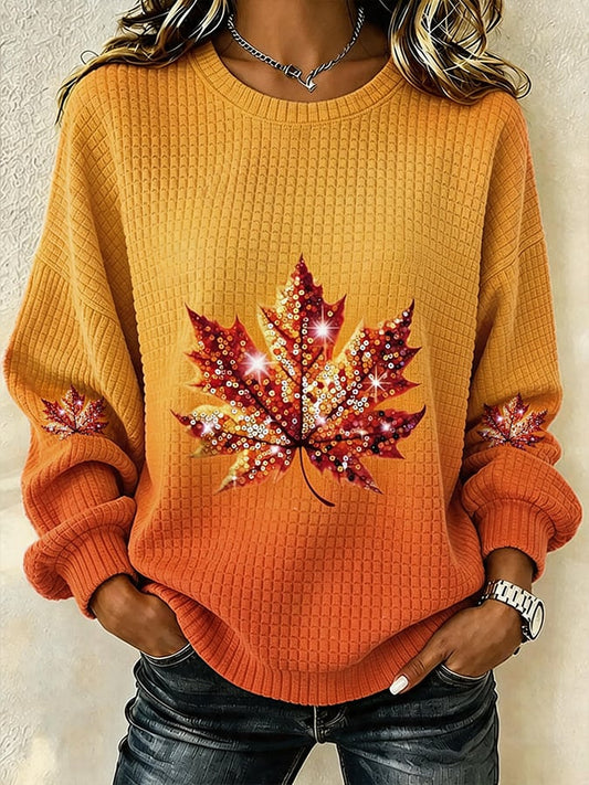 Women's Casual Autumn Printed Pullover Sweatshirt