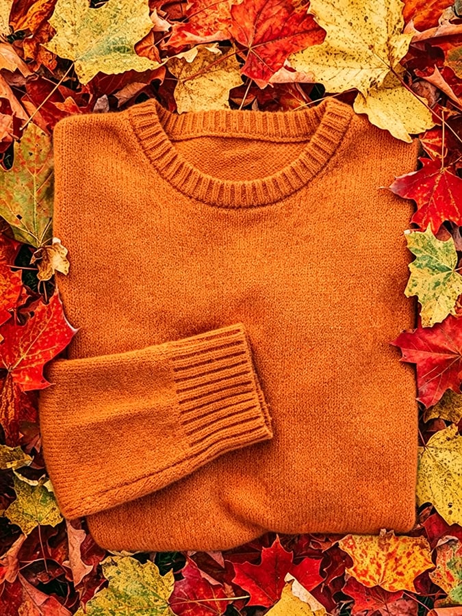 Women's Casual Autumn Round Neck Knit Sweatshirt
