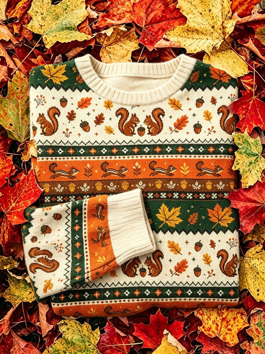 Women's Casual Autumn Round Neck Knit Sweatshirt