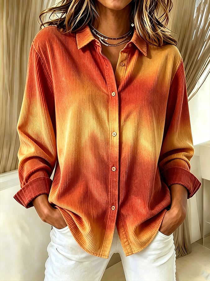 Women's Casual Multi-Color Corduroy Shirt