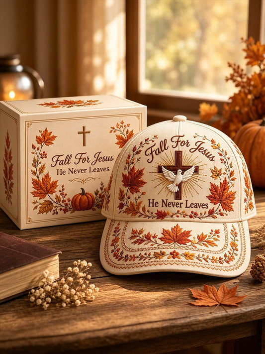 Fall For Jesus He Never Leaves Printed  Hat (Unisex)