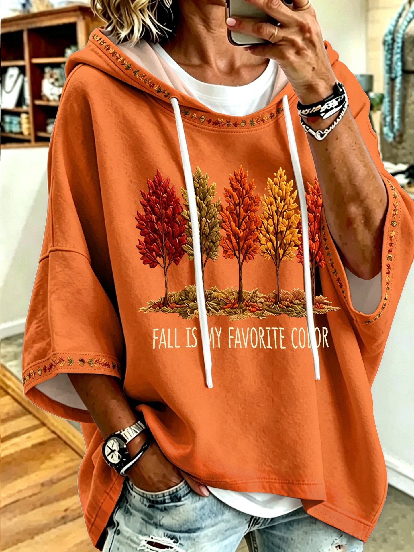 Women's Casual Printed Loose Sweatshirt