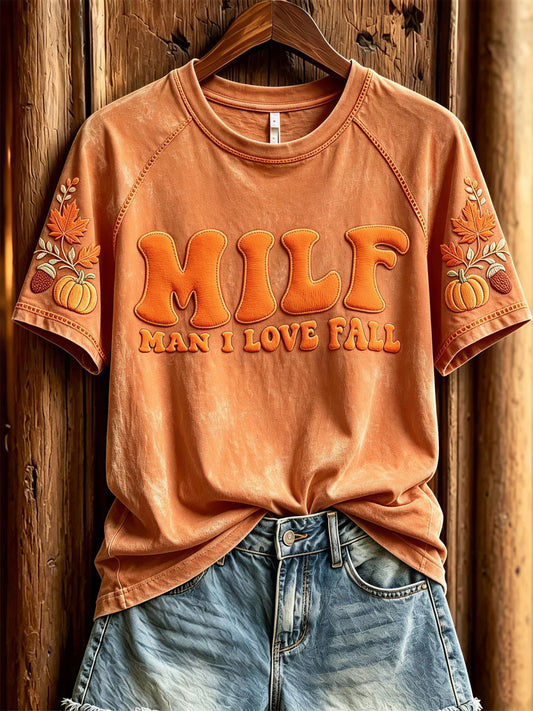 Women's Fall Funny Casual Graphic Print T-Shirt