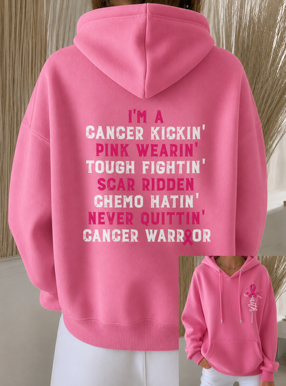 Women's Breast Cancer Awareness Letter Hoodie