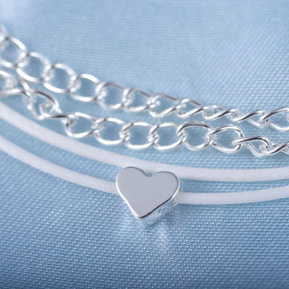 Bohemian Heart Double Chain Anklet
