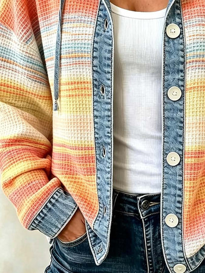 Women'S Casual Printed Hooded Jacket