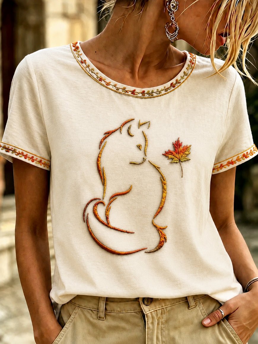 Women's Fall Funny Casual Graphic Print T-Shirt