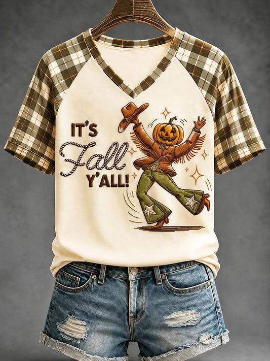 Women's Fall Funny Casual Graphic Print T-Shirt