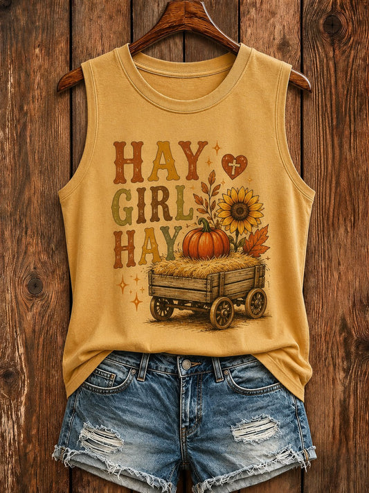 Women's Fall Funny Graphic Print Tank Top