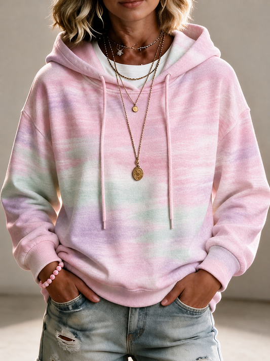 Women's Pink gradient dyed hoodie