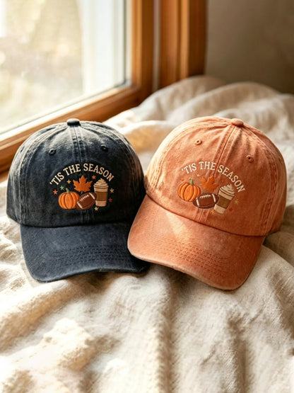 Unisex Retro Fall Tis The Season Print Hat