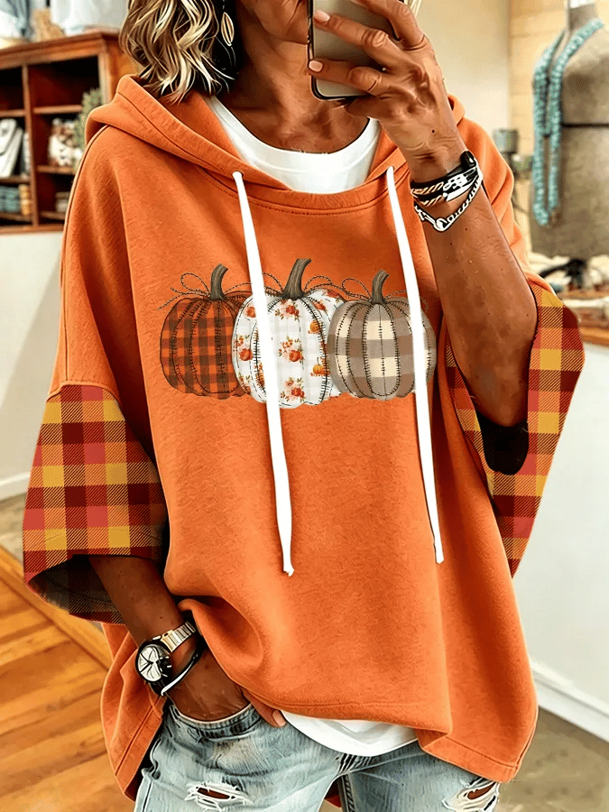 Women'S Casual Pumpkin Print Autumn Top