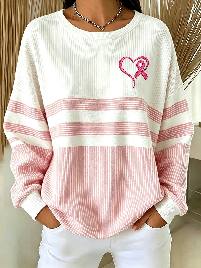 Women's Line Print Casual Knitted Sportswear