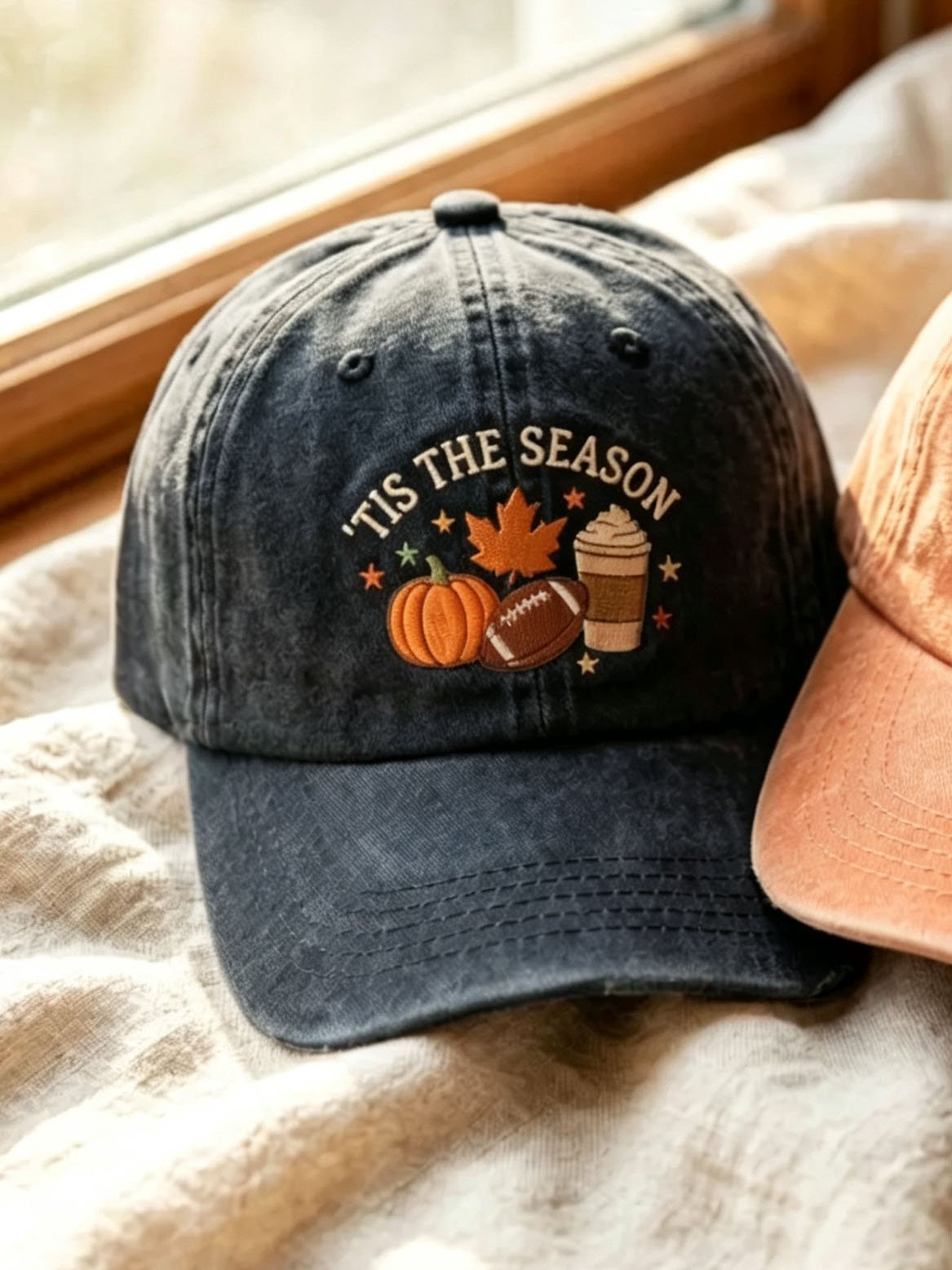 Unisex Retro Fall Tis The Season Print Hat