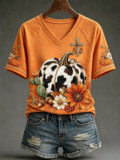 Women's Fall Casual Faith Graphic Print T-Shirt