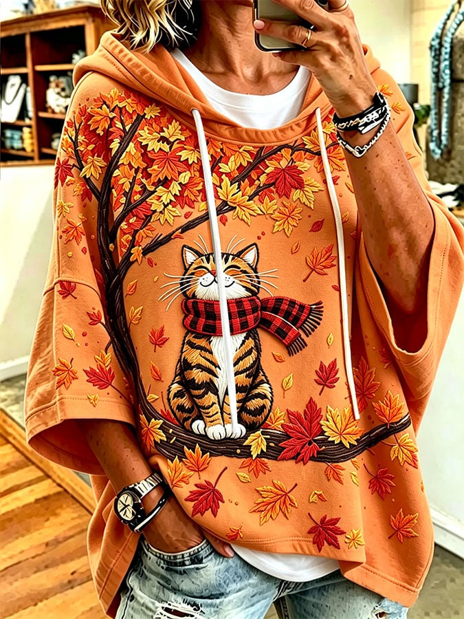 Women's Casual Printed Loose Sweatshirt