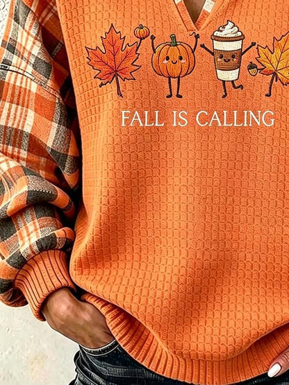 Women'S Casual Pumpkin Print Autumn Top