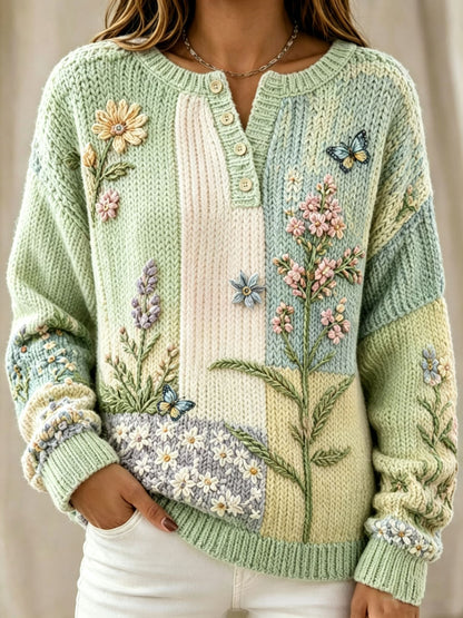 Women'S Breast Cancer Vintage Flower Pattern Blouse