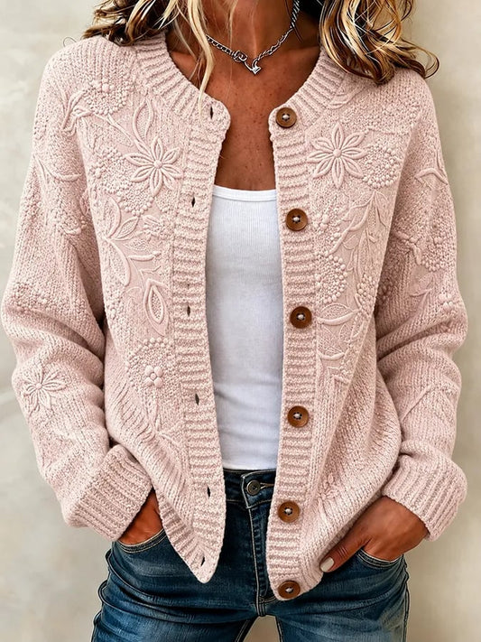 Women'S Casual Maple Leaf Knit Cardigan