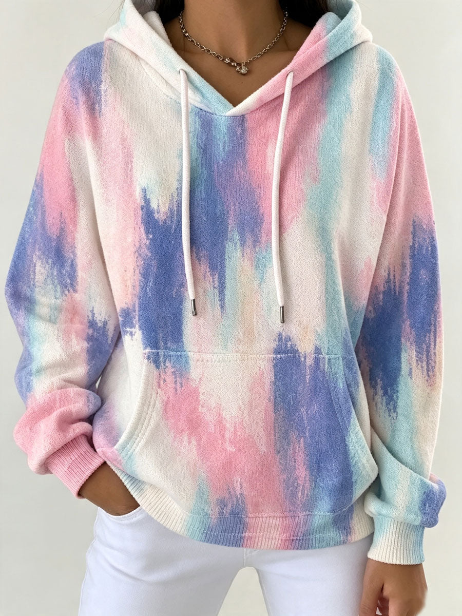 Ladies' Pink Casual Long Sleeved Sweatshirt