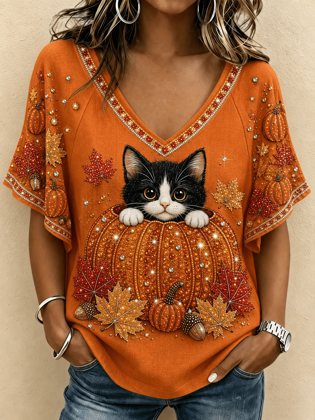 Women's Fall Animal Print T-Shirt