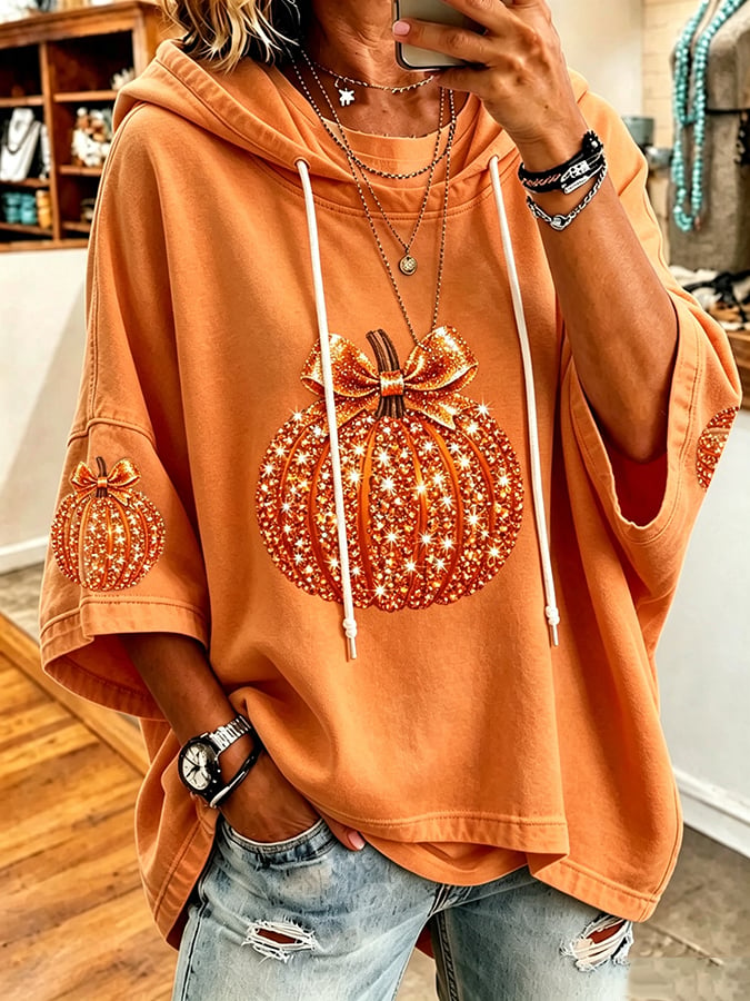 Women's Fall Art Print Hooded Sweatshirt