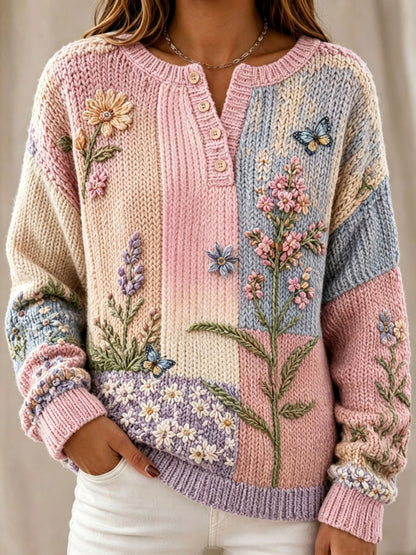 Women'S Breast Cancer Vintage Flower Pattern Blouse