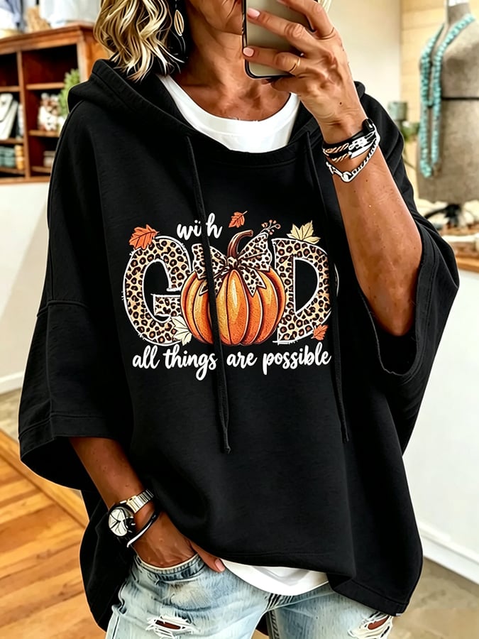 Women's God Is So Good Print Hooded Sweatshirt