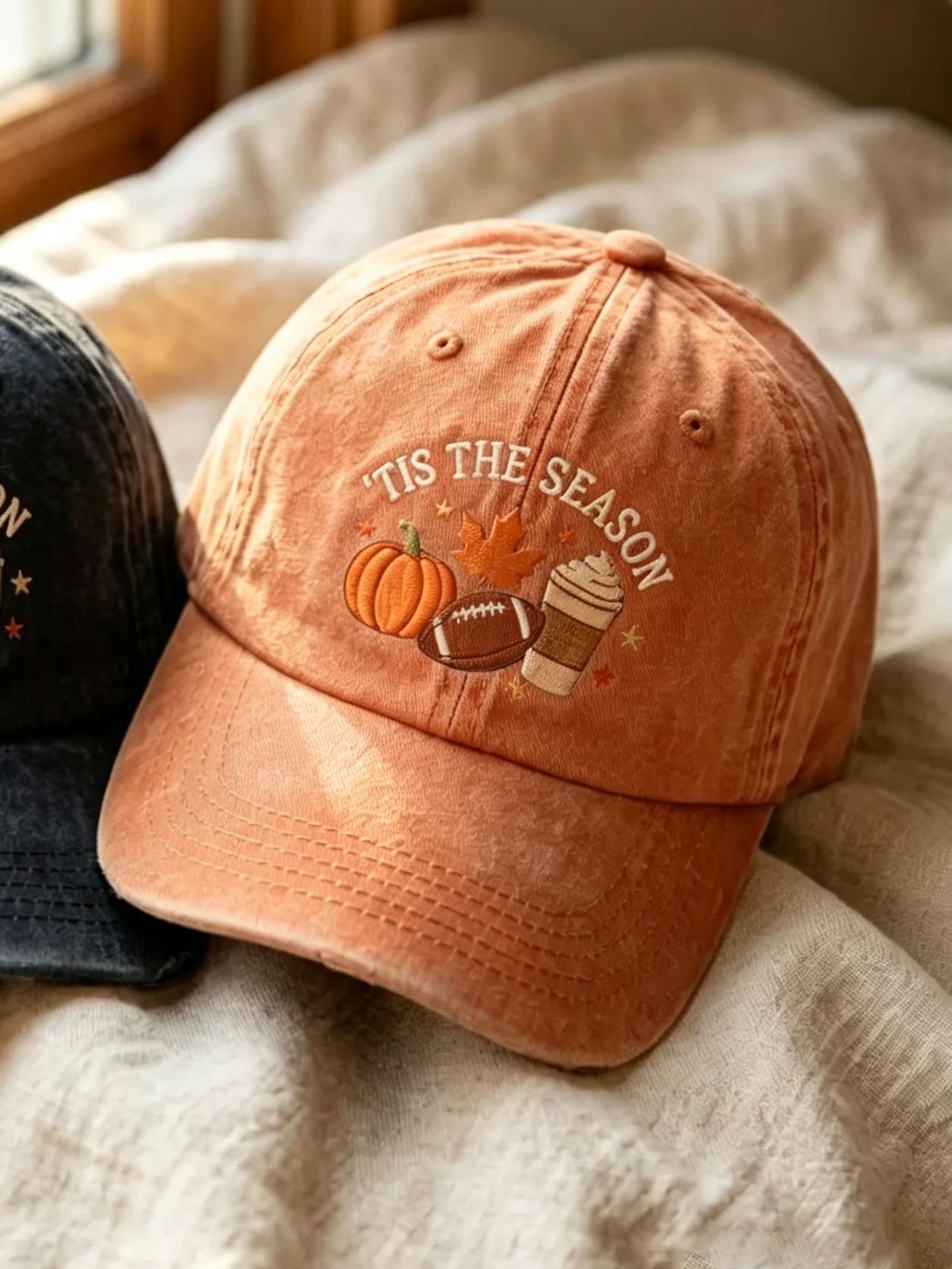 Unisex Retro Fall Tis The Season Print Hat