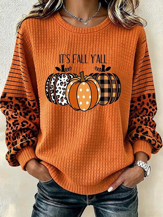 Women's Casual Autumn Printed Pullover Sweatshirt