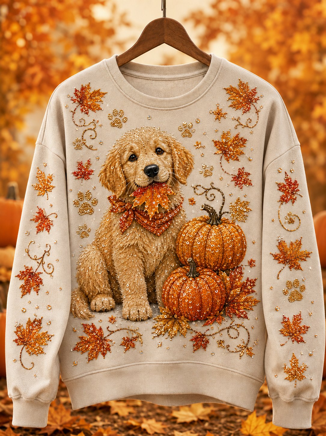 Women's Autumn Casual Animal Print Crewneck Sweatshirt
