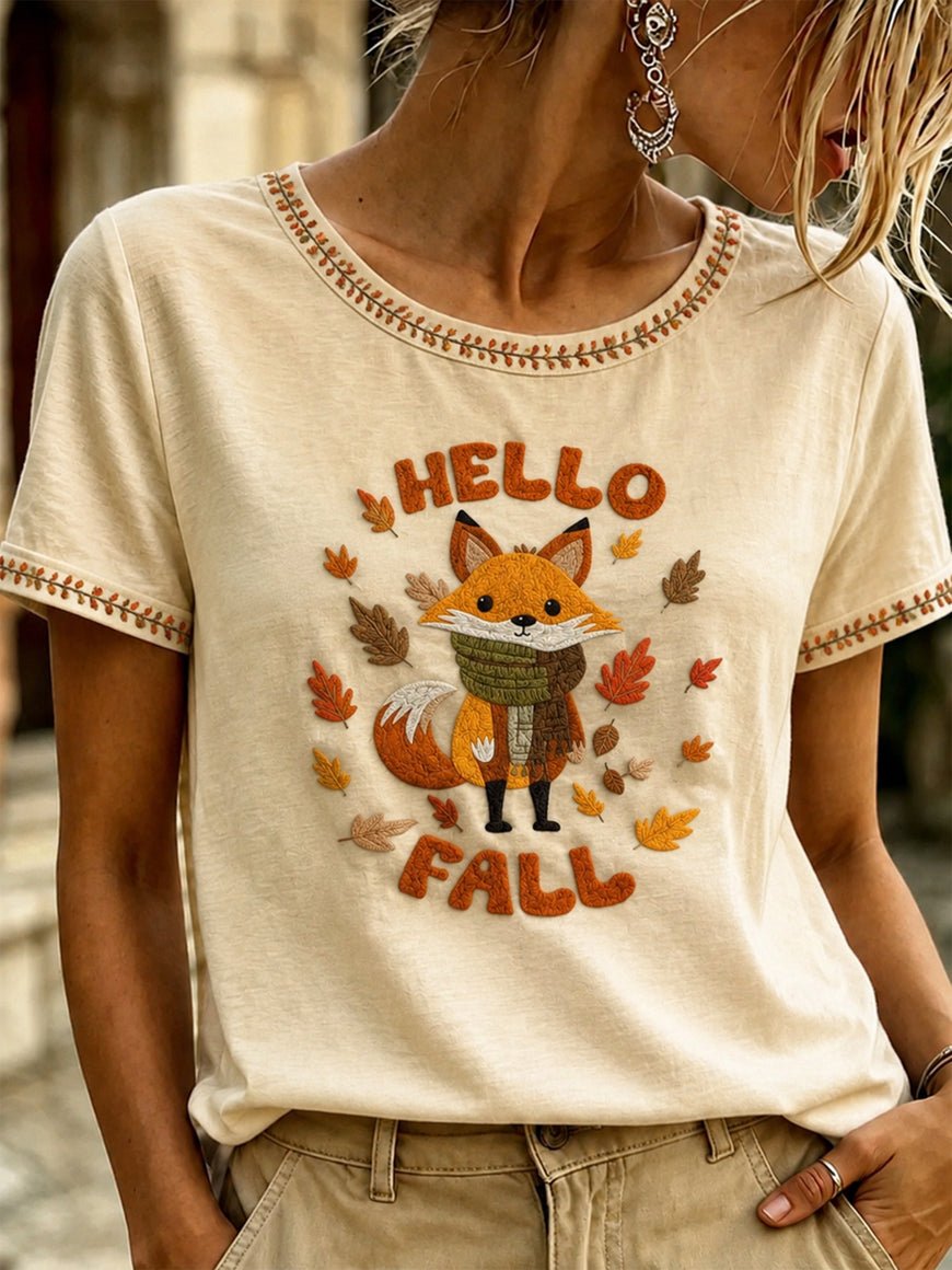 Women's Fall Funny Casual Graphic Print T-Shirt